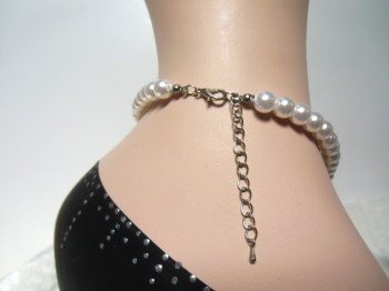 Collier en perles blanches glamour rétro pin-up