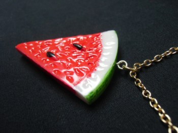 Collier original tranche de pastèque fruits tropicaux