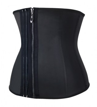 Corset serre-taille minceur amincissant en latex noir