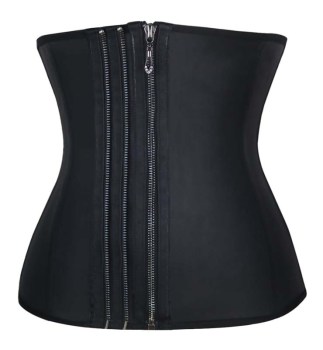 Corset serre-taille minceur amincissant en latex noir