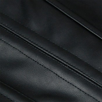 Corset zippé noir simili-cuir et dentelle goutte d&#39;eau