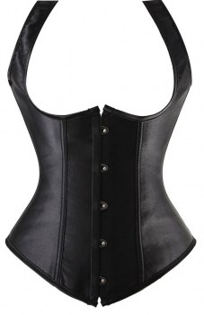 Corset underbust noir satiné sexy glamour pin-up