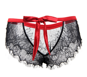 culotte-dentelle-noire-sexy-dentelle-noeud-rouge-5