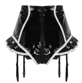 culotte-fetish-vinyle-noir-blanc-zip-jarretelles-4