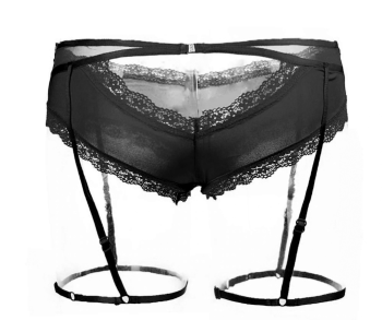 Culotte noire stretch dentelle et tourde cuisses