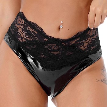 culotte-wetlook-noir-dentelle-taille-haute