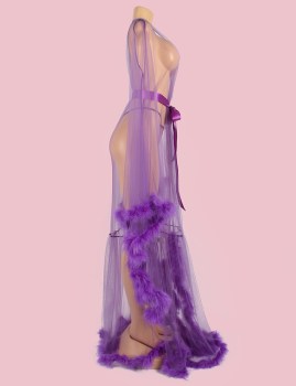 deshabille-robe-de-nuit-diva-transparent-plumes-violettes-4