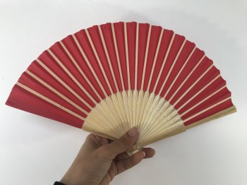 Eventails de pin-up bambou et papier rouge rétro