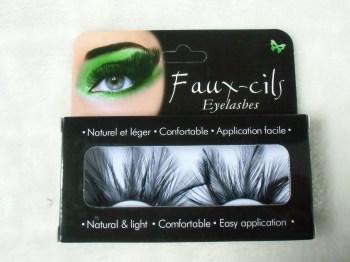 Faux-cils ultra longs en plumes noires originaux