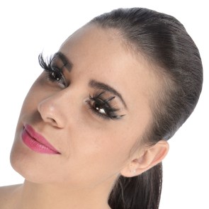 Faux-cils ultra longs en plumes noires originaux