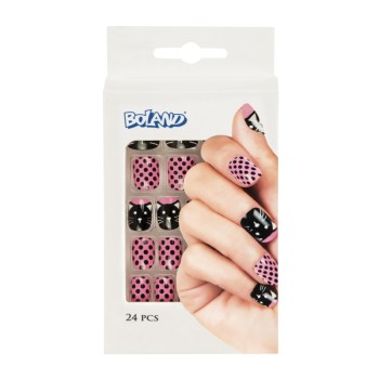 Faux-ongles adhésifs tête de chats originaux