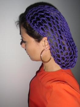 Filet à cheveux snood violet rétro crochet pinups