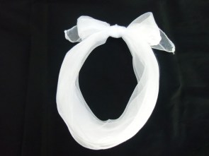 Foulard à cheveux transparent blanc "White pinup hairdo"