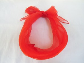  Foulard à cheveux transparent rouge "Red pinup hairdo"