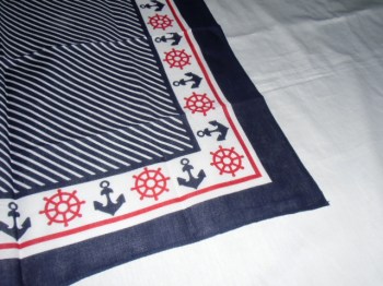 Foulard à cheveux rétro ancre marine barre de navigation