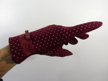 Gants rétro à pois écran tactile smartphones pin-up