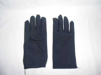 Gants pinups courts de mi-saison noirs tissu satiné