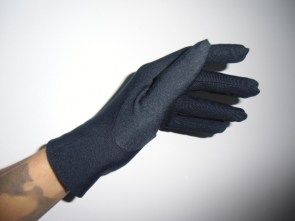 Gants pinups courts de mi-saison noirs tissu satiné