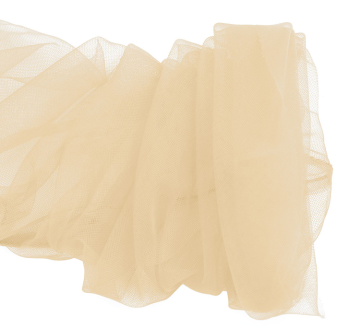 Gants rétro extra longs transparents en tulle couleur champagne