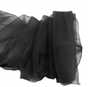 Gants rétro extra longs transparents en tulle noirs