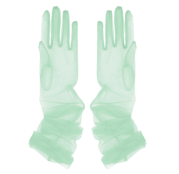 Gants rétro extra longs transparents en tulle verts menthe