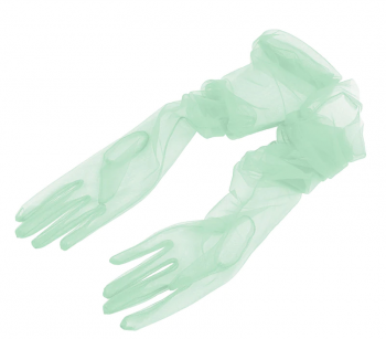 Gants rétro extra longs transparents en tulle verts menthe