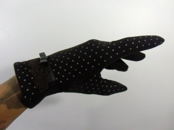 Gants rétro à pois écran tactile smartphones pin-up