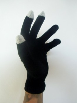 Gants originaux noirs os de squelette pour smartphone