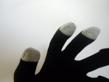 Gants originaux noirs os de squelette pour smartphone