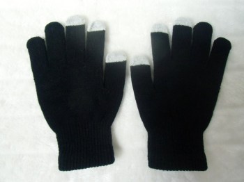 Gants originaux noirs os de squelette pour smartphone