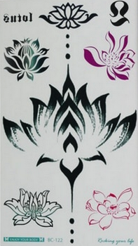 Tatouages temporaires originaux lotus estampes