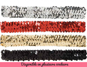 Headband en sequin brillant pin-up rétro charleston