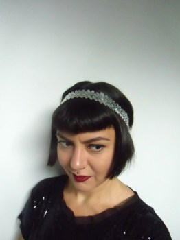 Headband en sequin brillant pin-up rétro charleston