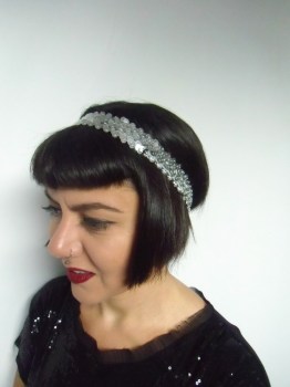 Headband en sequin brillant pin-up rétro charleston