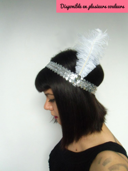 Headband rétro élastique en sequin pour coiffures pin-ups