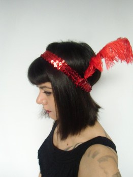 Headband rétro élastique en sequin pour coiffures pin-ups