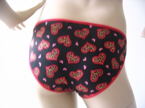 Culotte noire à coeurs léopards "Leopard heart"