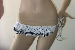 Bas de maillot de bain noir et blanc "Love my summer"