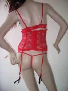 Ensemble soutien-gorge en dentelle rouge "Red glamour"