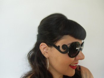 Lunettes rétro noires "Pin-up wave"