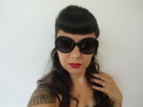 Lunettes rétro noires "Pin-up wave"