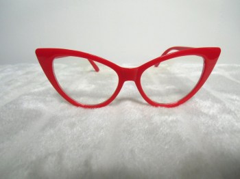 Lunettes papillon verres transparents rouge rétro