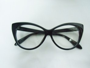 Lunettes papillons noires verres transparents \