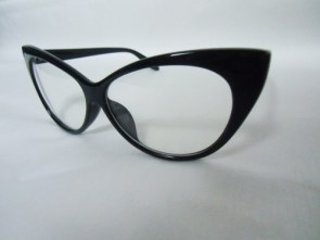 Lunettes papillons noires verres transparents \