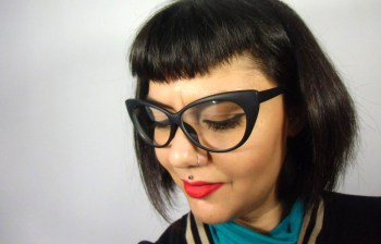 Lunettes papillon noires mates verres transparents