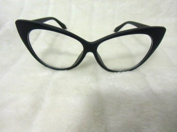 Lunettes papillon noires mates verres transparents