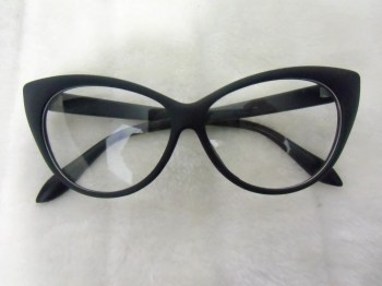 Lunettes papillon noires mates verres transparents