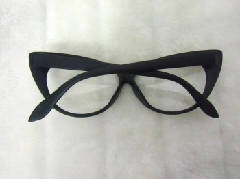 Lunettes papillon noires mates verres transparents