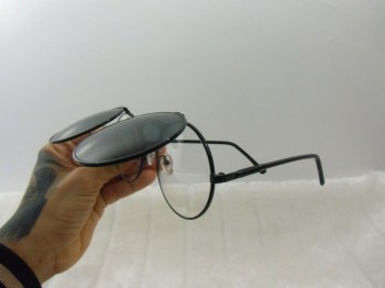 Lunettes rondes solaires et verres transparents originales