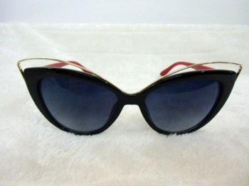 Lunettes de soleil rétro pin-up noires et rouges